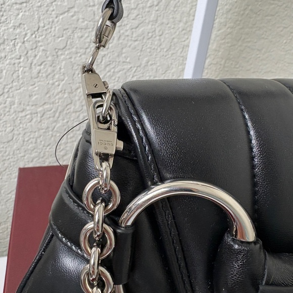 Gucci Black leather horsebit Quilted Leather Shoulder Bag small - Picture 4 of 12